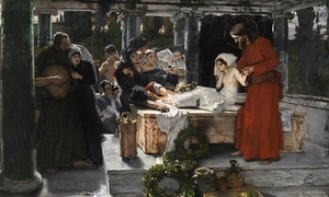 Die Erweckung der Tochter des Jairus [The Raising of Jairus’s Daughter] [1886] by Albert von Keller [1844–1920]